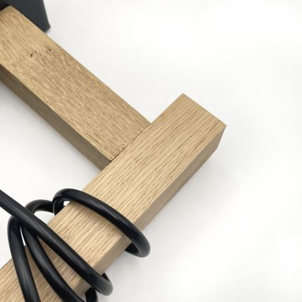 Lámpara colgante de cable LEANDRA 1xE27/15W/230V roble/negro