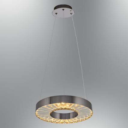Lámpara colgante de cable LED JESI LED/35W/230V 3000K Ø 40 cm plateada