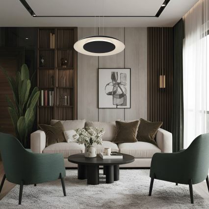 Lámpara colgante de cable LED PIATTINO LED/30W/230V 2700/3200/4000K Ø 40 cm negra