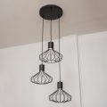 Lámpara colgante de cable SOLANO 3xE27/15W/230V negra/dorada