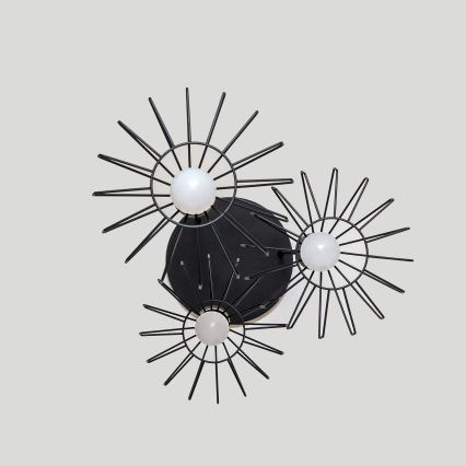 Lámpara colgante de cable SOLANO 3xE27/15W/230V negra/dorada