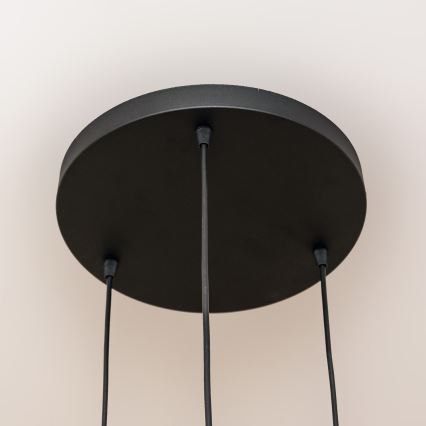 Lámpara colgante de cable SOLANO 3xE27/15W/230V negra/dorada