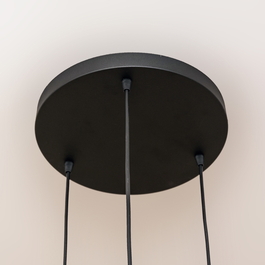 Lámpara colgante de cable SOLANO 3xE27/15W/230V negra/dorada