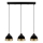 Lámpara colgante de cable YILDO 3xE27/40W/230V negro/dorado