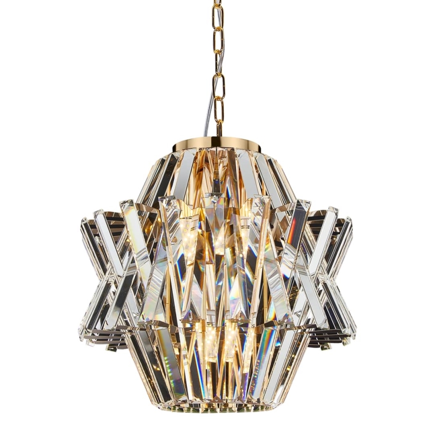 Lámpara colgante de cristal CROWN 4xE14/40W/230V dorado