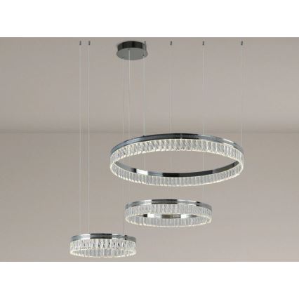 Lámpara colgante regulable de cristal en cable THALIA LED/120W/230V 3000-6000K + mando a distancia