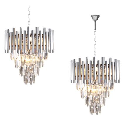 Lámpara colgante de cristal MADISON 9xE14/40W/230V cromo brillante