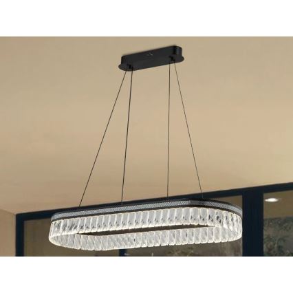 Lámpara de araña de cristal regulable LED suspendida de cable THALIA LED/50W/230V 3000-6000K + mando a distancia