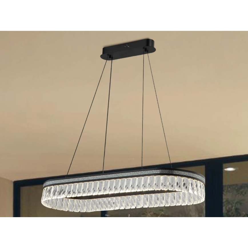 Lámpara de araña de cristal regulable LED suspendida de cable THALIA LED/50W/230V 3000-6000K + mando a distancia