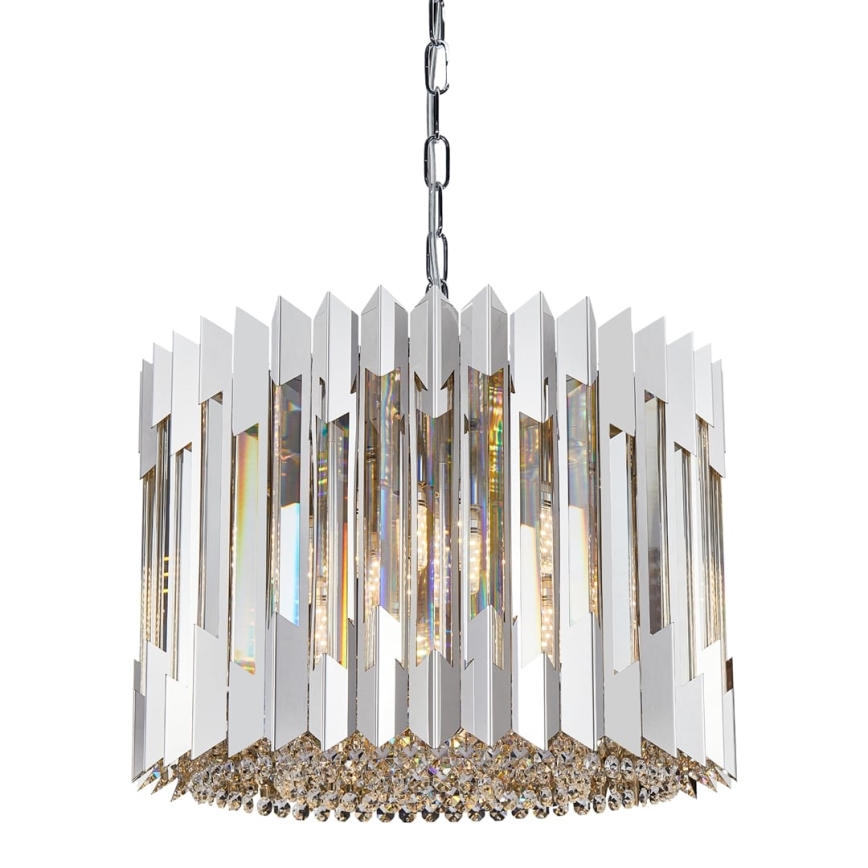Lámpara colgante de cristal RITZ 7xE14/40W/230V cromo brillante