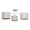 Lámpara colgante de luces de superficie ALBA 3xE27/15W/230V blanco/dorado