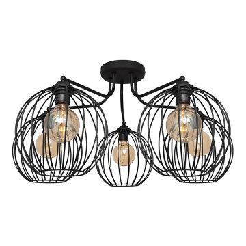 Lámpara colgante de luces de superficie MERCURE 5xE27/15W/230V negro