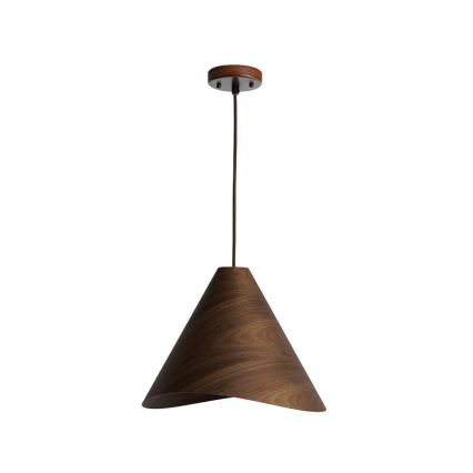Lámpara colgante de madera con cable 1xE27/60W/230V Ø 33 cm madera maciza/nogal/madera de caucho (Hevea)