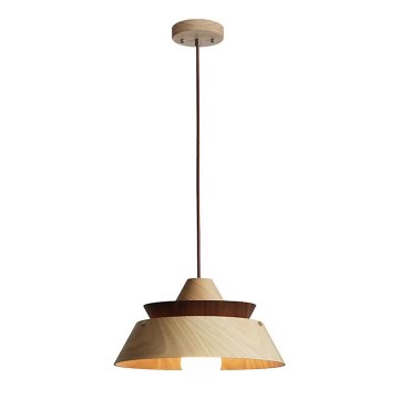 Lámpara colgante de madera con cable 1xE27/60W/230V Ø 33 cm madera maciza/roble/nogal/madera de caucho (Hevea)