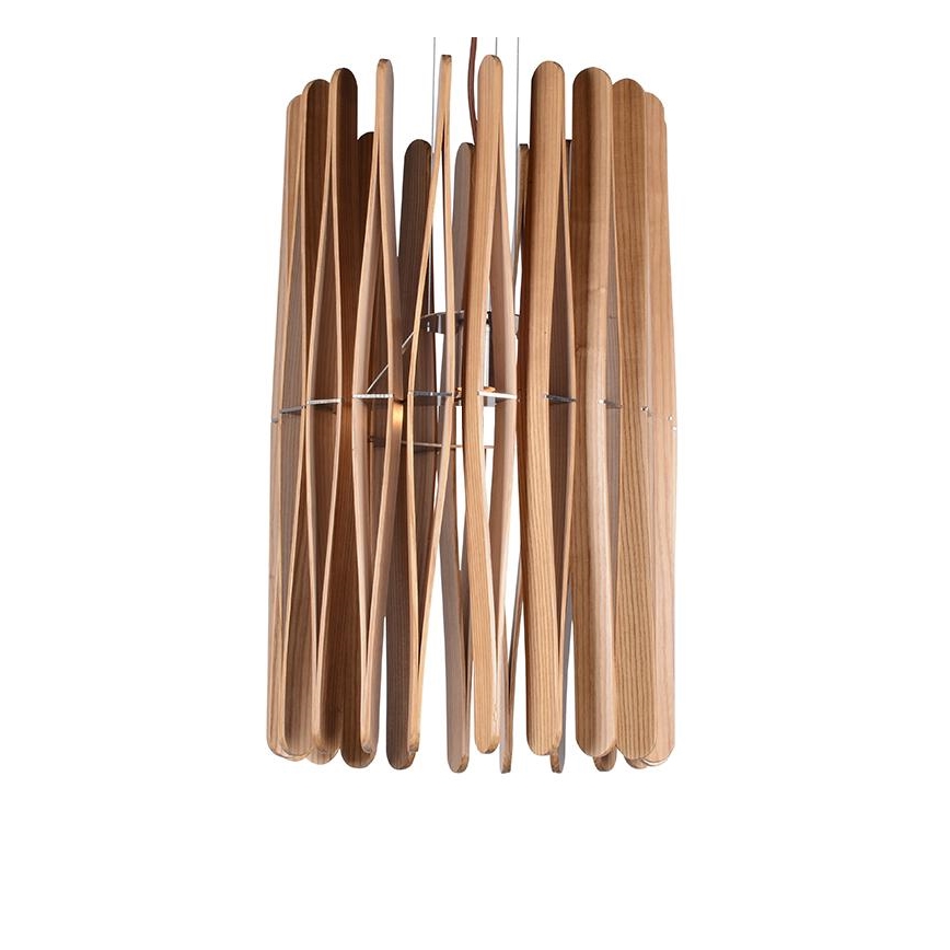 Lámpara colgante de madera con cable 1xE27/60W/230V Ø 38 cm madera maciza/fresno/madera de hevea