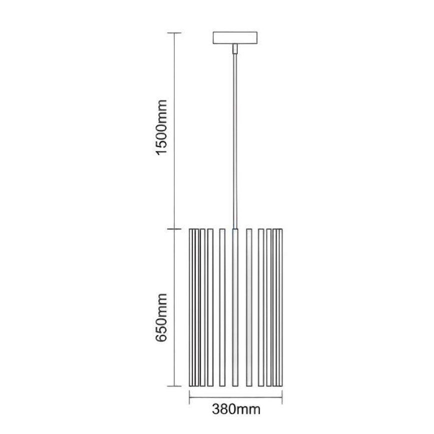 Lámpara colgante de madera con cable 1xE27/60W/230V Ø 38 cm madera maciza/fresno/madera de hevea