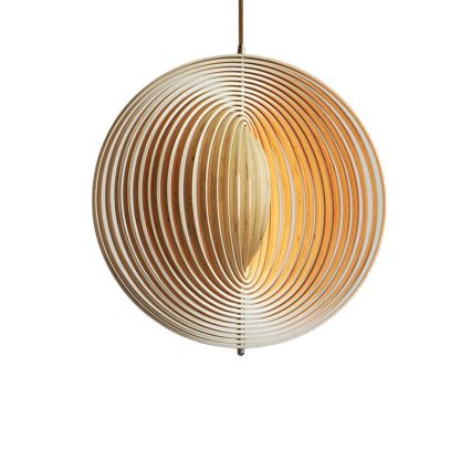 Lámpara colgante de madera con cable 1xE27/60W/230V Ø 43,5 cm madera maciza/chapa/haya/hevea