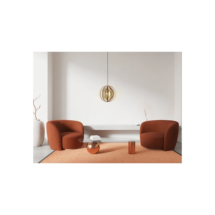 Lámpara colgante de madera con cable 1xE27/60W/230V Ø 43,5 cm madera maciza/chapa/madera de caucho (Hevea)