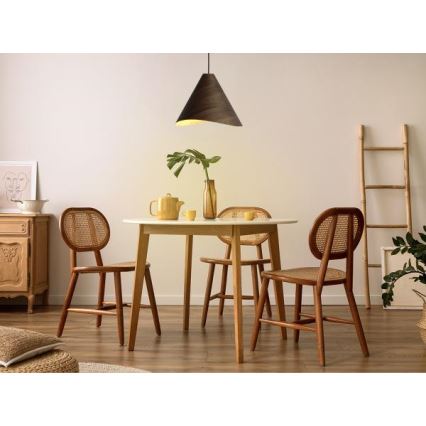 Lámpara colgante de madera con cable 1xE27/60W/230V Ø 45 cm madera maciza/nogal/madera de caucho