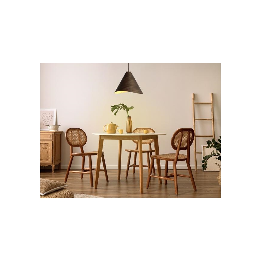 Lámpara colgante de madera con cable 1xE27/60W/230V Ø 45 cm madera maciza/nogal/madera de caucho