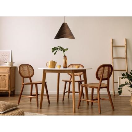 Lámpara colgante de madera con cable 1xE27/60W/230V Ø 45 cm madera maciza/nogal/madera de caucho