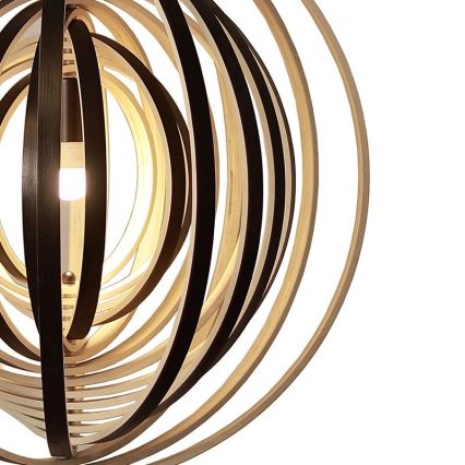Lámpara colgante de madera con cable 1xE27/60W/230V Ø 50 cm madera maciza/chapa/Hevea (madera de caucho)