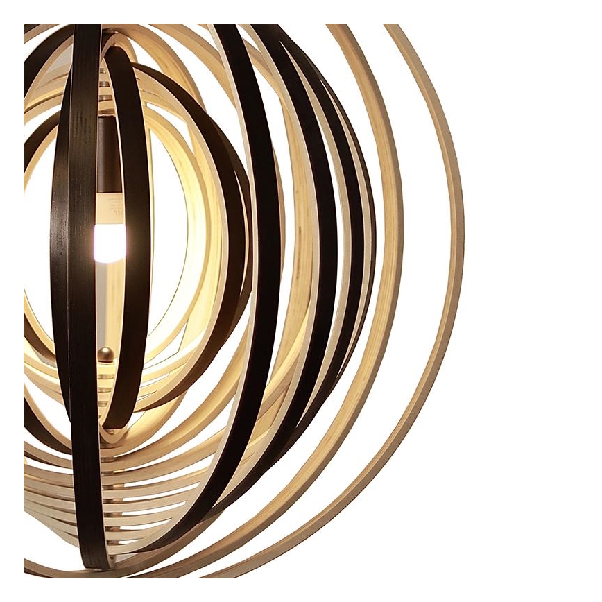 Lámpara colgante de madera con cable 1xE27/60W/230V Ø 50 cm madera maciza/chapa/Hevea (madera de caucho)