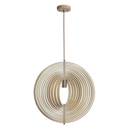 Lámpara colgante de madera con cable 1xE27/60W/230V Ø 50 cm madera maciza/chapado/madera de caucho
