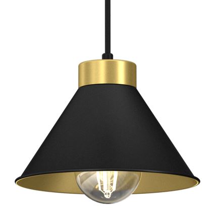 Lámpara colgante DEMET 3xE27/60W/230V negro/dorado
