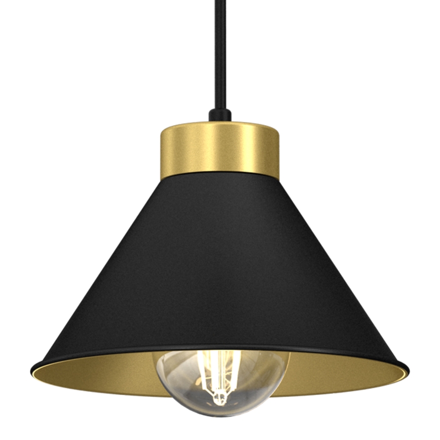 Lámpara colgante DEMET 3xE27/60W/230V negro/dorado