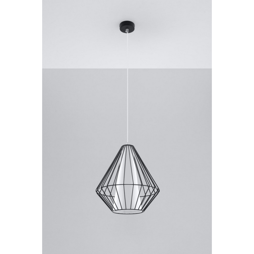 Lámpara colgante DEMI 1xE27/60W/230V negro/blanco
