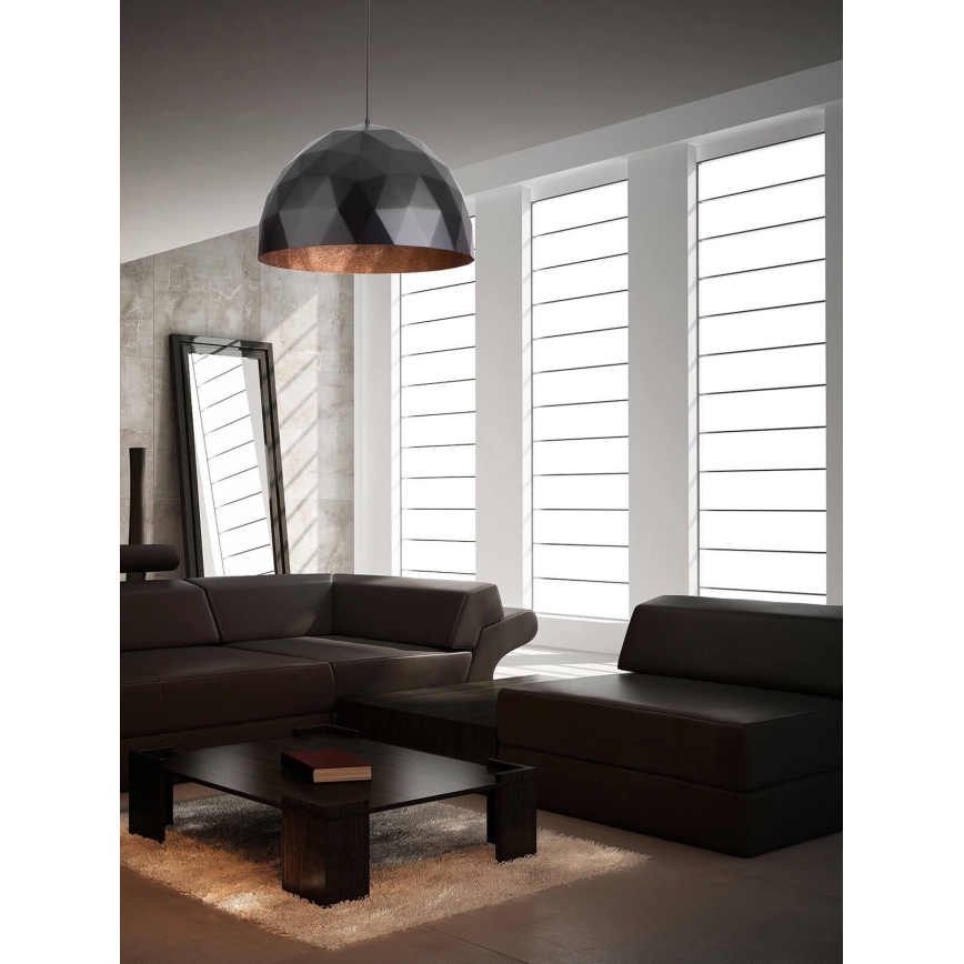 Lámpara colgante DIAMENT 1xE27/60W/230V diá. 35 cm negro/cobre