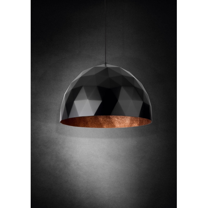 Lámpara colgante DIAMENT 1xE27/60W/230V diá. 35 cm negro/cobre