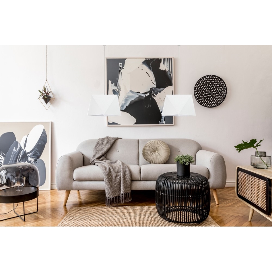 Lámpara colgante DIAMENT 2xE27/60W/230V blanco