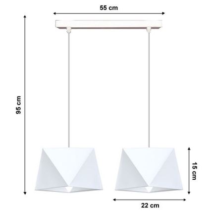Lámpara colgante DIAMENT 2xE27/60W/230V blanco