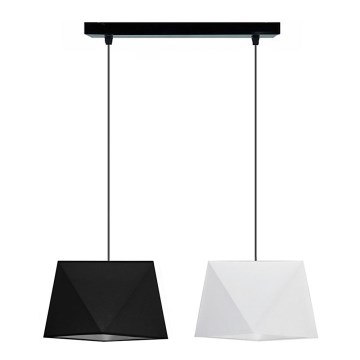 Lámpara colgante DIAMENT 2xE27/60W/230V blanco y negro