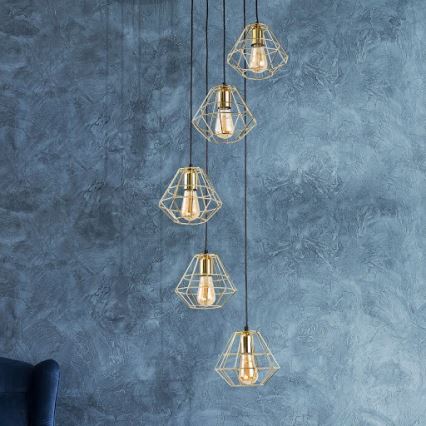 Lámpara colgante DIAMOND 5xE27/60W/230V