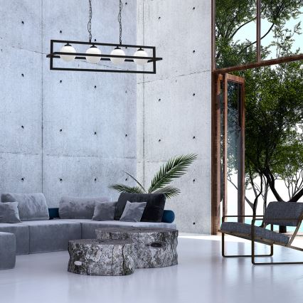 Lámpara colgante con cadena DIEGO 4xE14/40W/230V negro