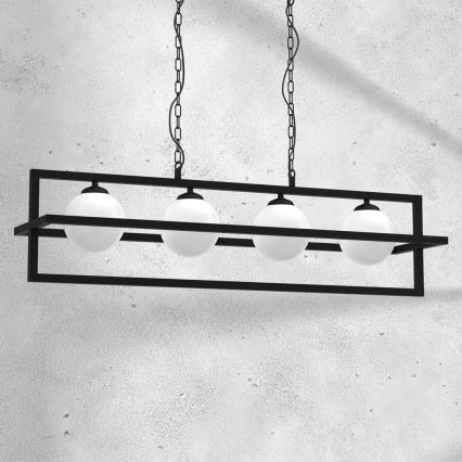 Lámpara colgante con cadena DIEGO 4xE14/40W/230V negro
