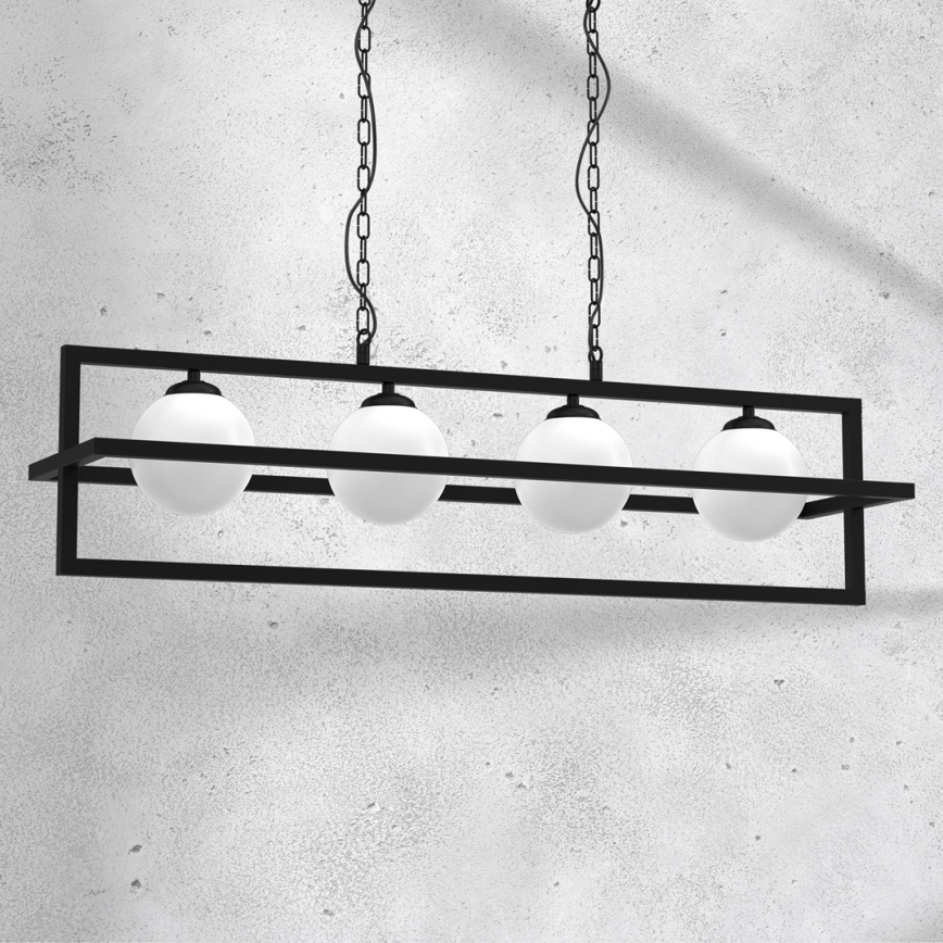 Lámpara colgante con cadena DIEGO 4xE14/40W/230V negro