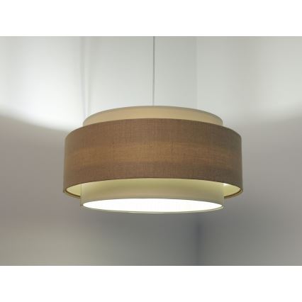 Lámpara colgante DOBLO 1xE27/60W/230V beige/color crema