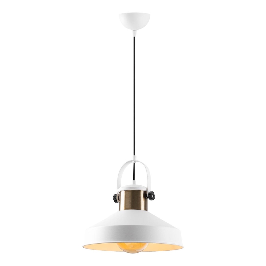 Lámpara colgante DODO 1xE27/40W/230V blanca/bronze