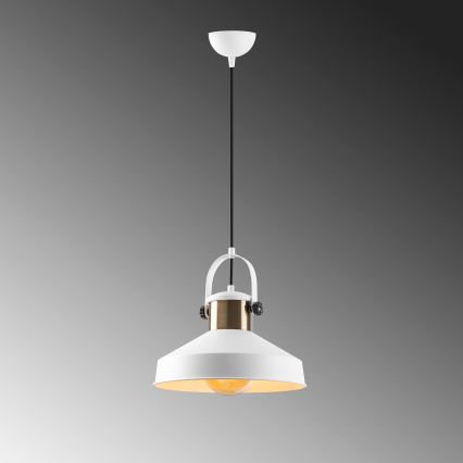 Lámpara colgante DODO 1xE27/40W/230V blanca/bronze