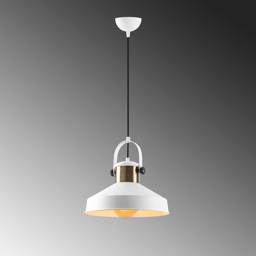 Lámpara colgante DODO 1xE27/40W/230V blanca/bronze