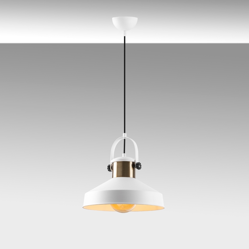 Lámpara colgante DODO 1xE27/40W/230V blanca/bronze