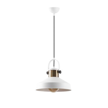 Lámpara colgante DODO 1xE27/40W/230V blanca/bronze