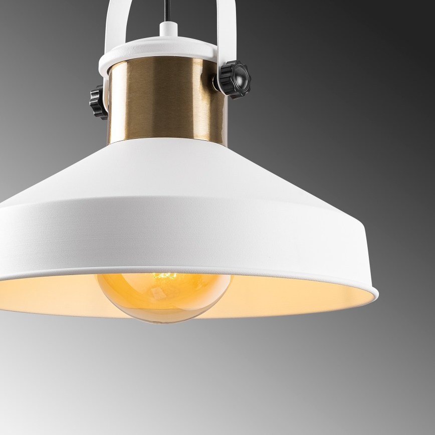 Lámpara colgante DODO 1xE27/40W/230V blanca/bronze