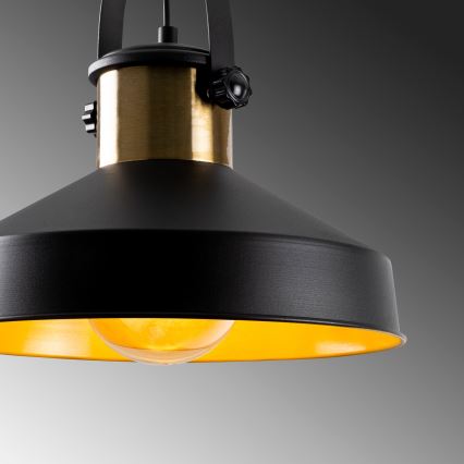 Lámpara colgante DODO 1xE27/40W/230V negra/bronce