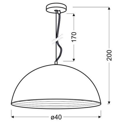 Lámpara colgante DORADA 1xE27/60W/230V cromo