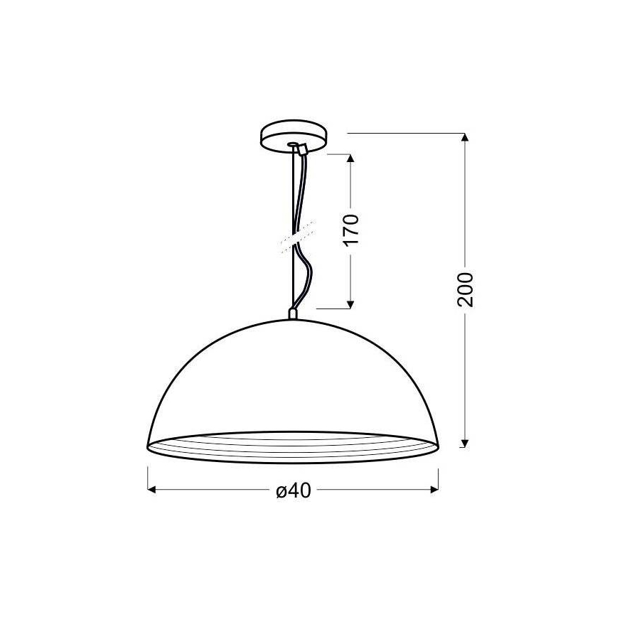 Lámpara colgante DORADA 1xE27/60W/230V cromo